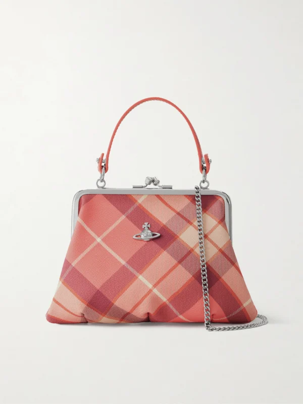 Vivienne Westwood Granny Frame Mini Orb-detailed Checked Top-handle Bag