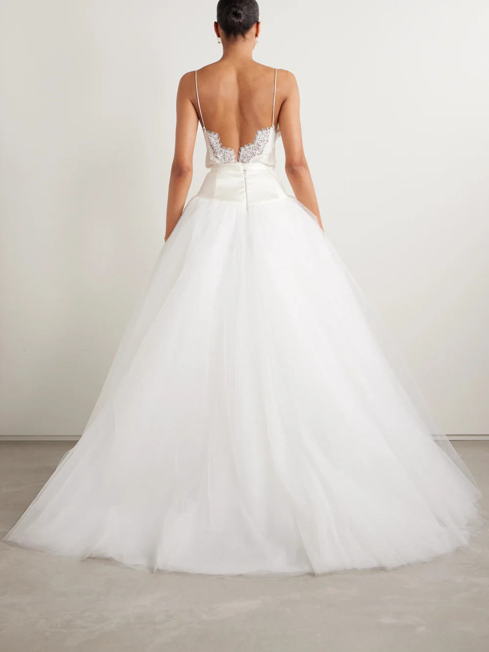 Back view of the Vivienne Westwood Joe Petticoat Satin-trimmed Tulle and Crinoline Maxi Skirt