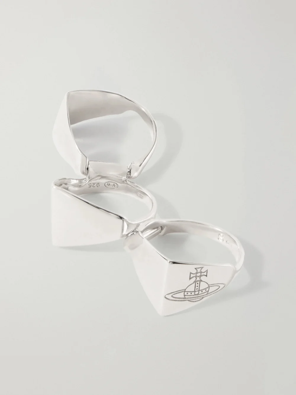 Close-up detail of the Vivienne Westwood Knuckleduster Sterling Silver Ring