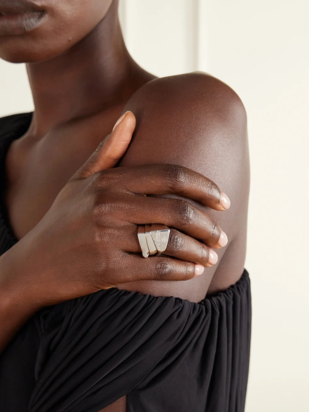 Vivienne Westwood Knuckleduster Sterling Silver Ring, styled view