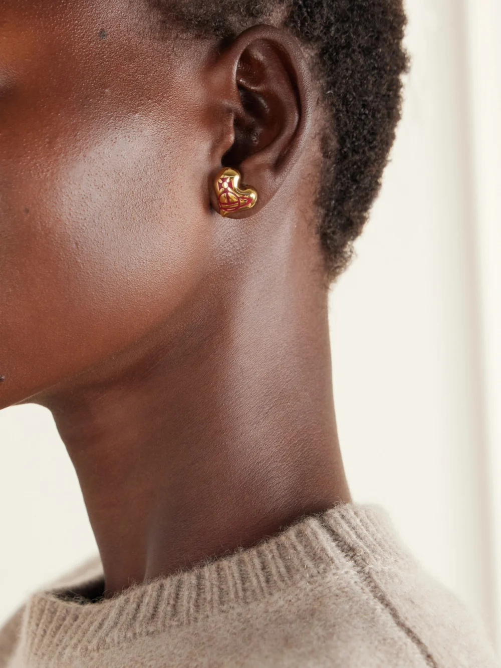 Vivienne Westwood Larissa Gold-tone Enamel Earrings, styled view