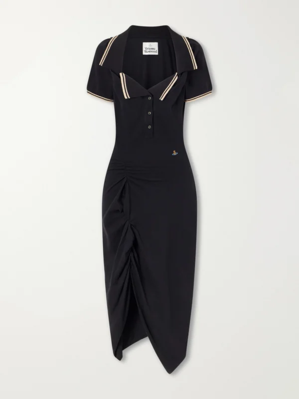 Vivienne Westwood Long Monday Pulling Ruched Cotton-piquet Midi Dress