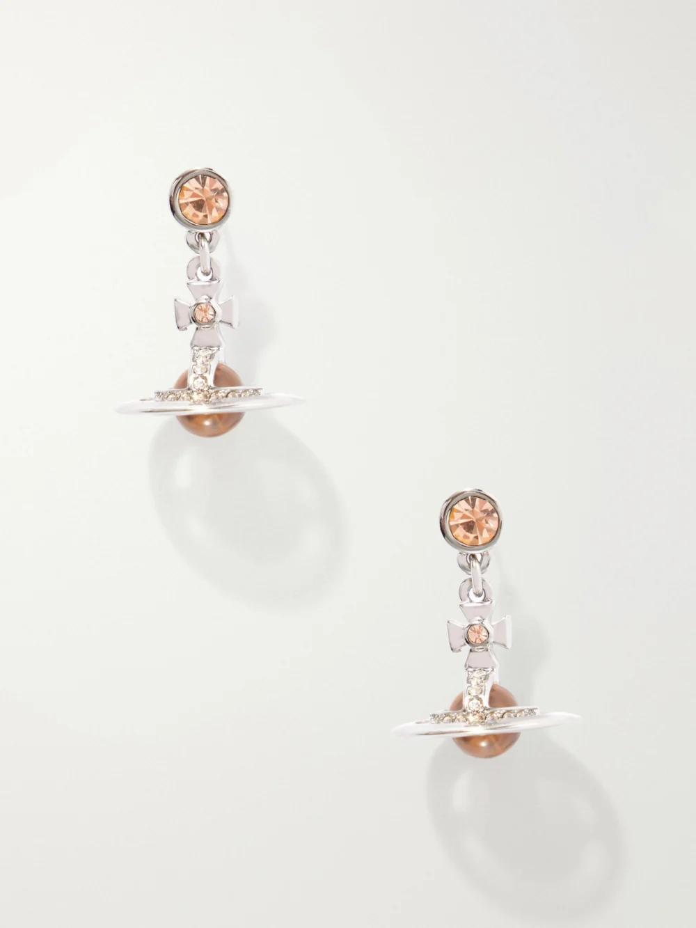 Vivienne Westwood New Petite Orb Silver-tone Cubic Zirconia Earrings