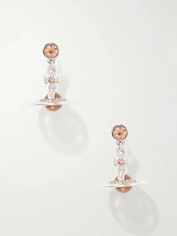 Vivienne Westwood New Petite Orb Silver-tone Cubic Zirconia Earrings