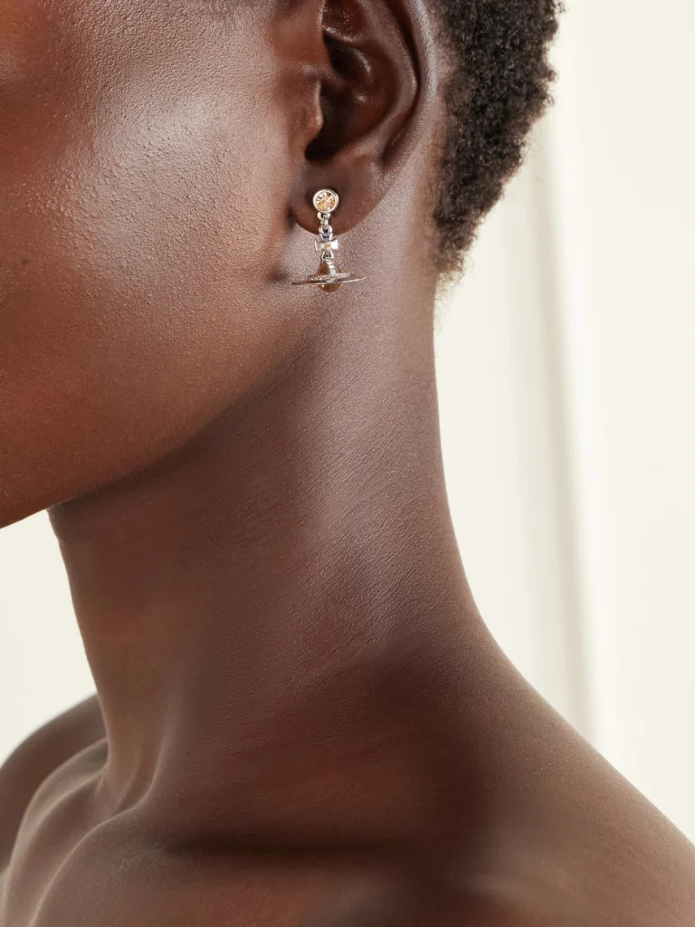 Vivienne Westwood New Petite Orb Silver-tone Cubic Zirconia Earrings