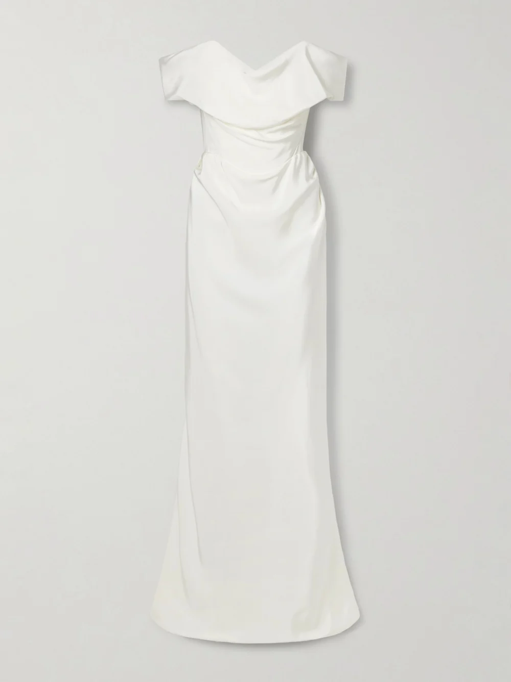 Vivienne Westwood Nova Cocotte Off-the-shoulder Draped Silk-crepe Gown in white