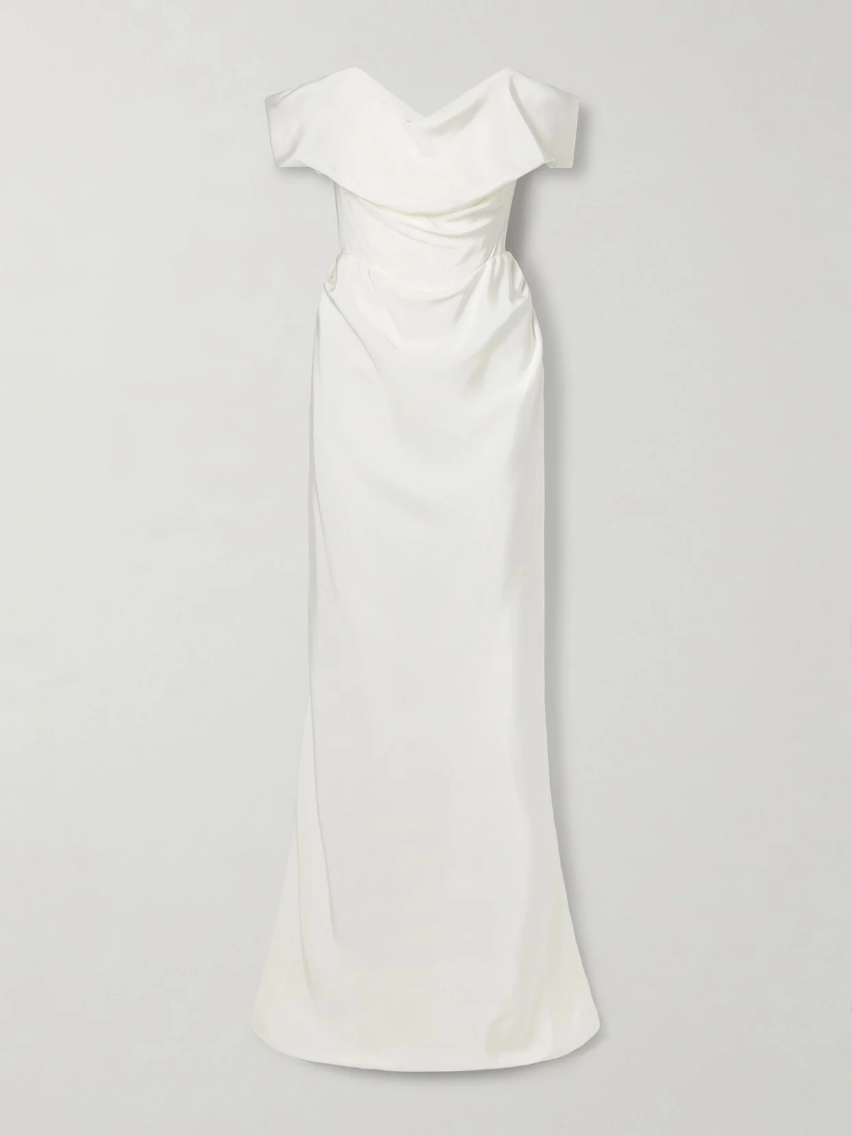 Vivienne Westwood Nova Cocotte Off-the-shoulder Draped Silk-crepe Gown