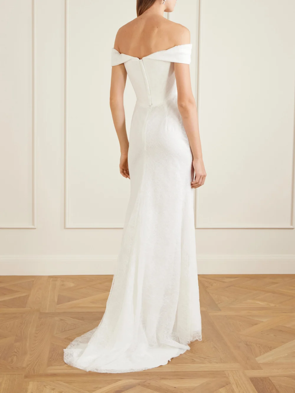 Back view of the Vivienne Westwood Nova Cora Lace and Satin Bustier Gown
