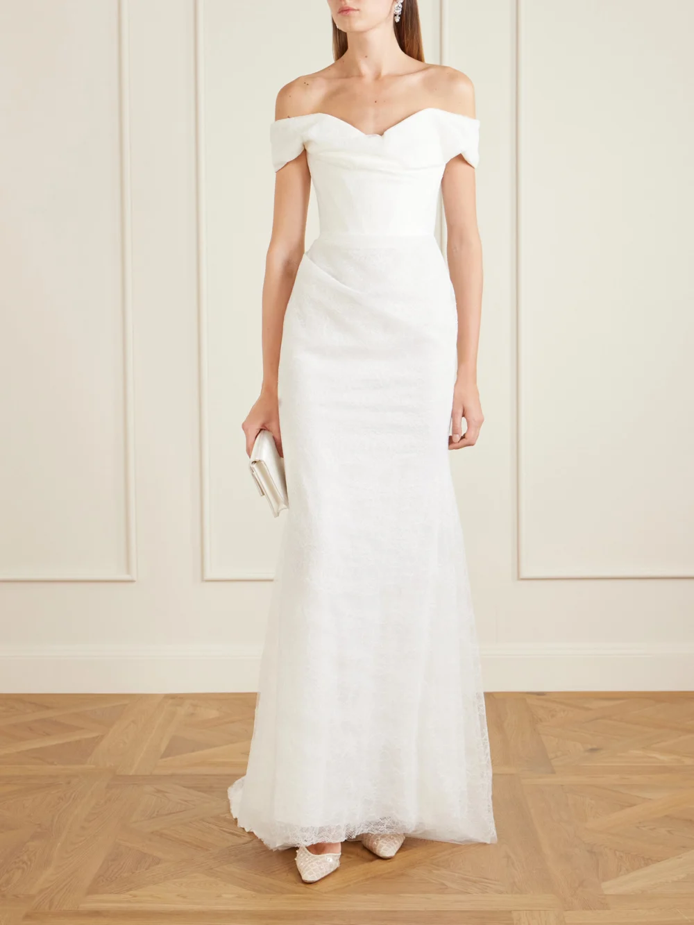 Vivienne Westwood Nova Cora Lace and Satin Bustier Gown, worn by a model