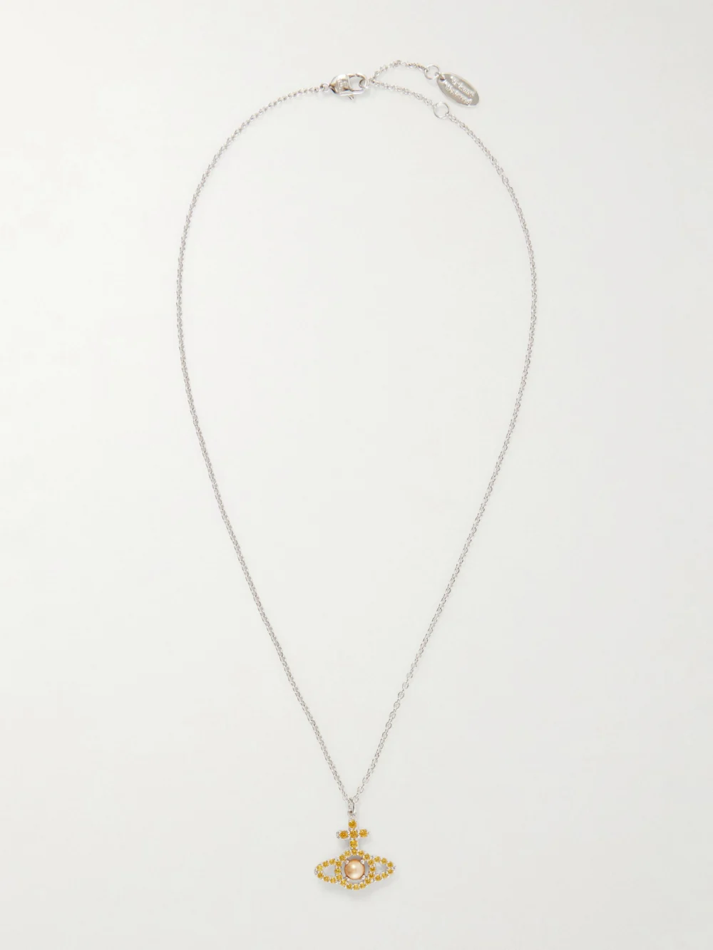 Vivienne Westwood Olympia Platinum, Crystal and Pearl Necklace in gold