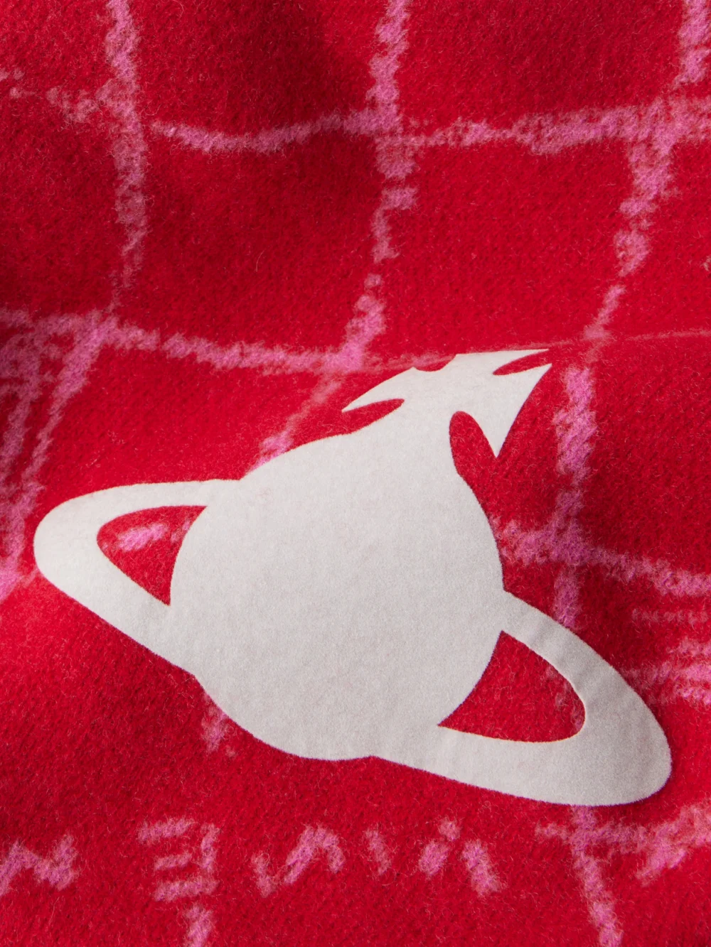 Close-up detail of the Vivienne Westwood Orb Argyle Jacquard Beret