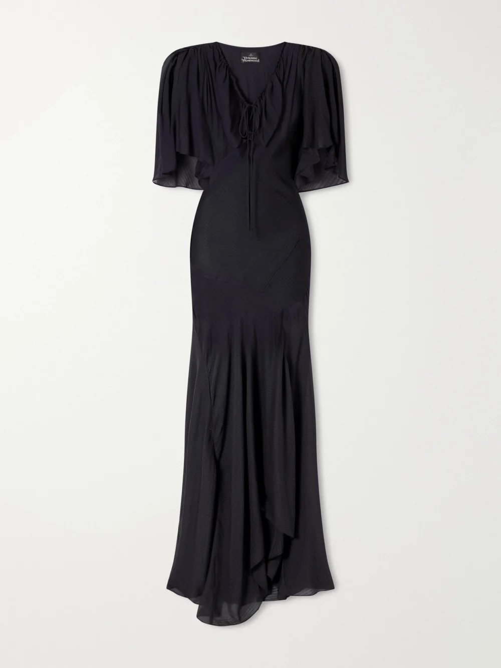 Vivienne Westwood Priscilla Modal, Silk and Wool-blend Jacquard Muslin Gown in black