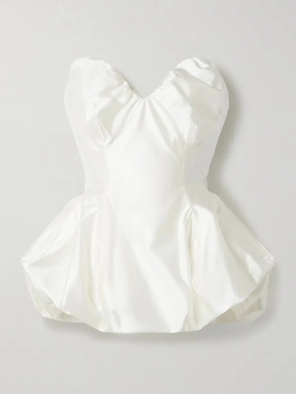 Vivienne Westwood Raven Strapless Gathered Satin Bustier Top