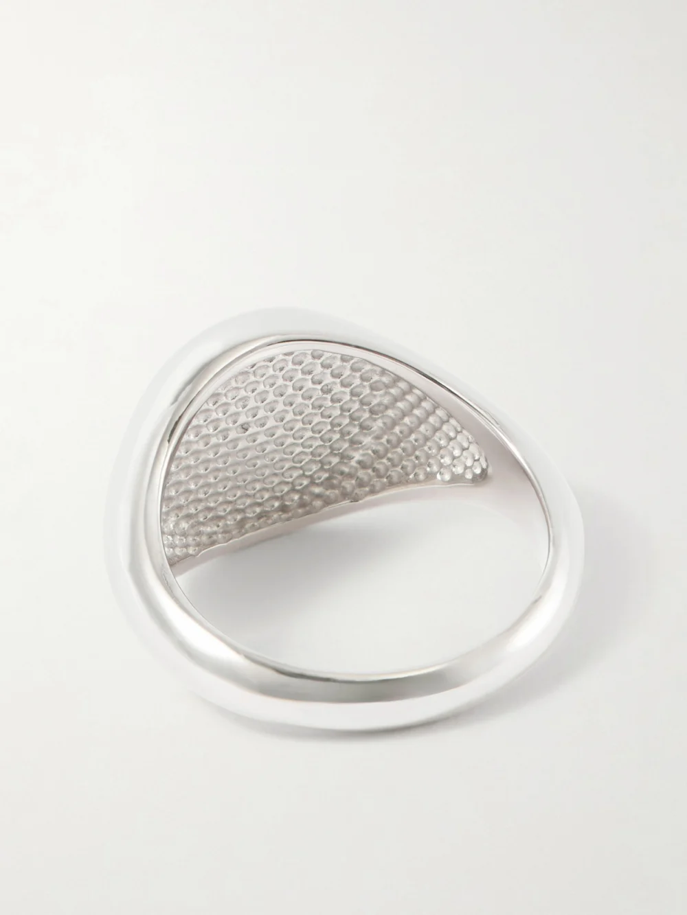 Back view of the Vivienne Westwood Sigillo-debossed Recycled Silver Ring