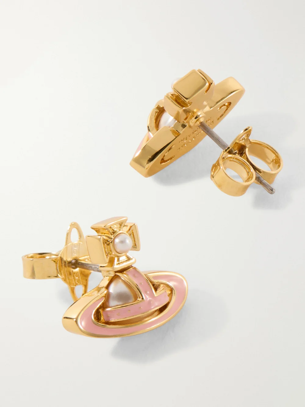 Back view of the Vivienne Westwood Simonetta Gold-tone Earrings
