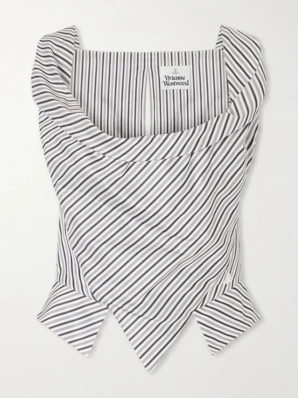 Vivienne Westwood Sunday Asymmetric Striped Cotton-poplin Blouse