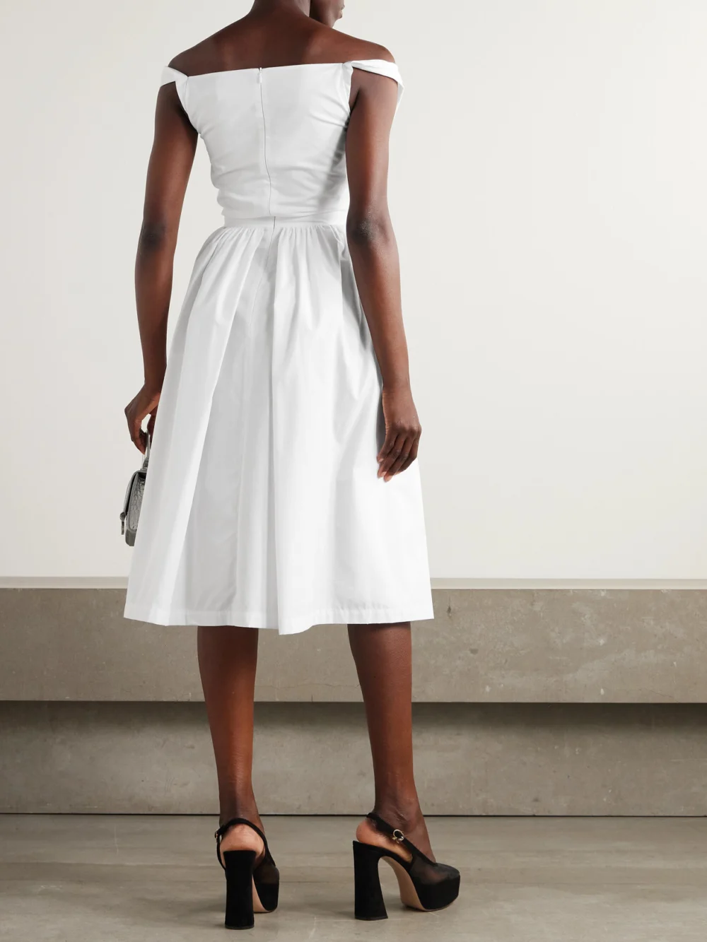 Back view of the Vivienne Westwood Sunday Gathered Cotton-poplin Dress