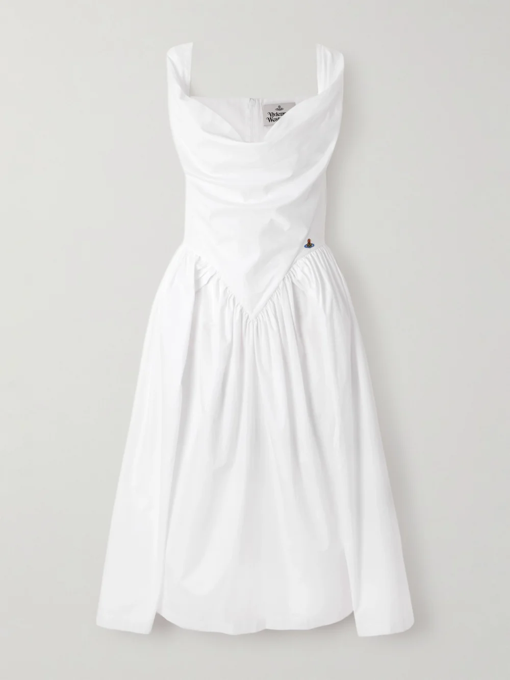 Vivienne Westwood Sunday Gathered Cotton-poplin Dress in white