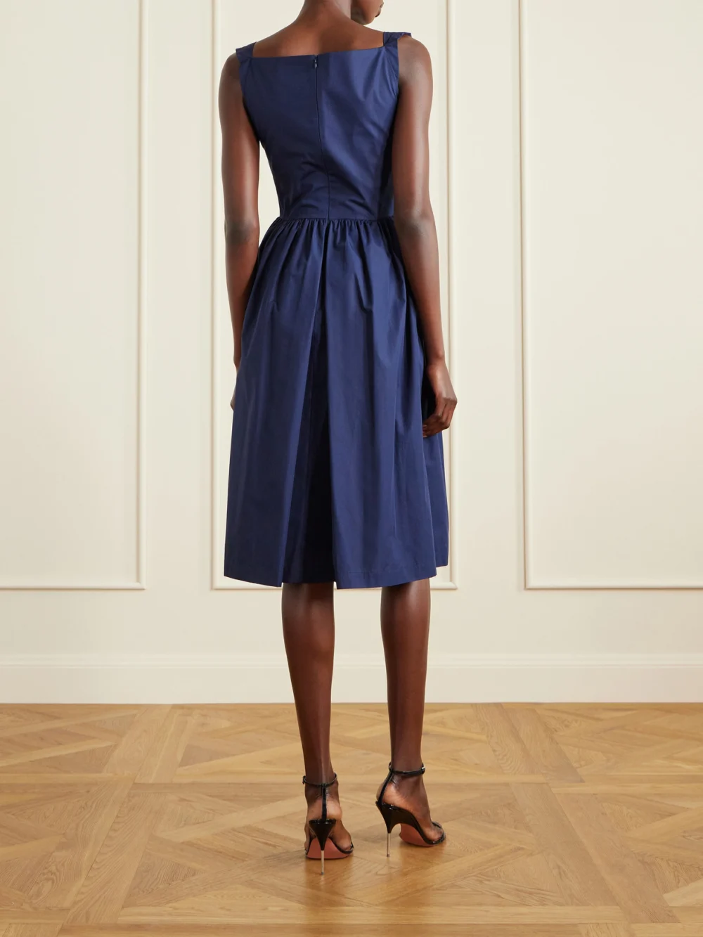 Back view of the Vivienne Westwood Sunday Gathered Cotton-poplin Midi Dress