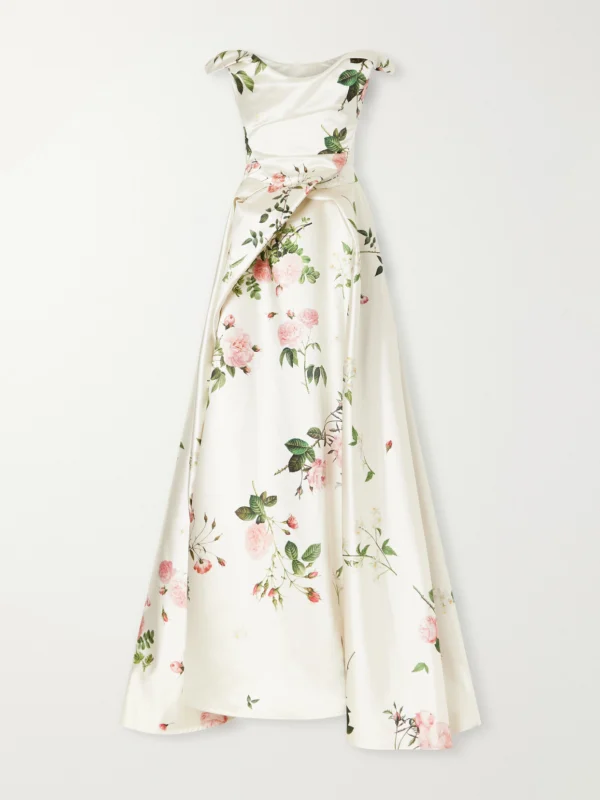 Vivienne Westwood Tabitha Bustier Draped Floral-print Satin Gown