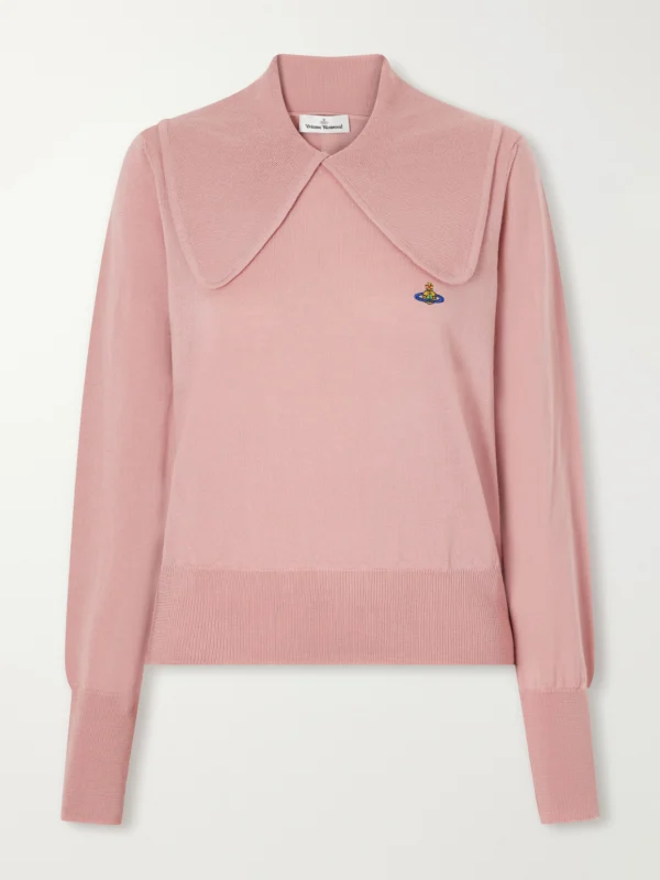 Vivienne Westwood Tie Bea Logo-embroidered Wool Polo Sweater