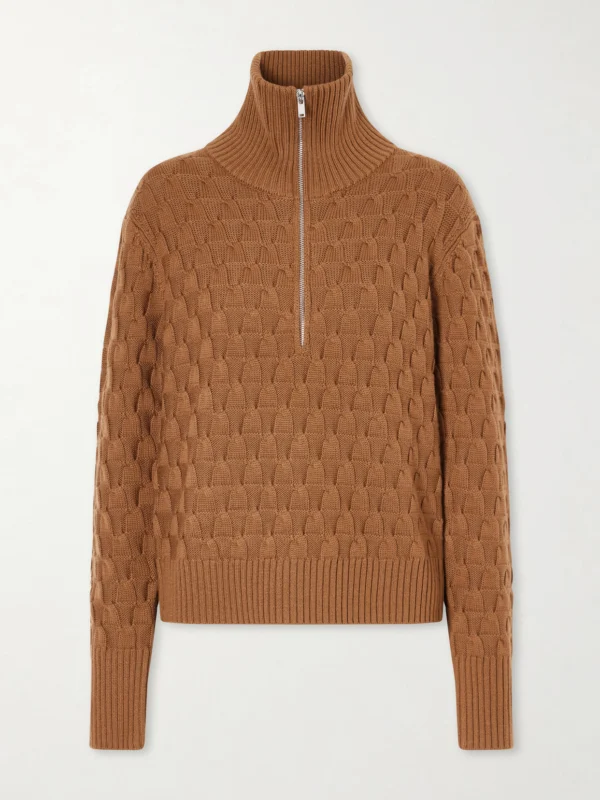 Wales Bonner Acoustic Knitted Wool Half-zip Turtleneck Sweater