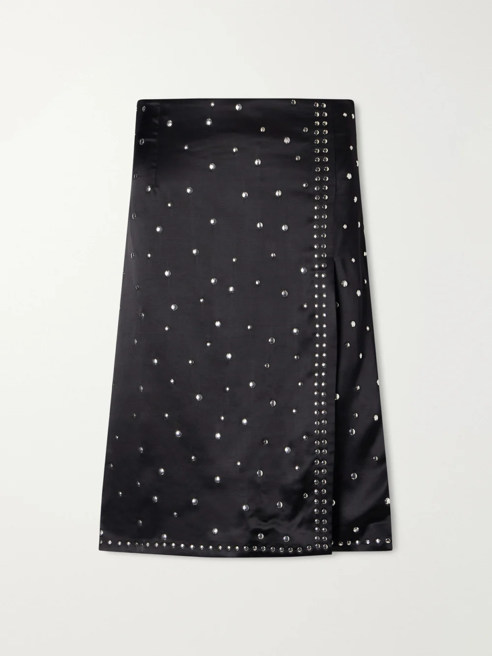 Wales Bonner Cosmic Embellished Satin Midi Skirt in black