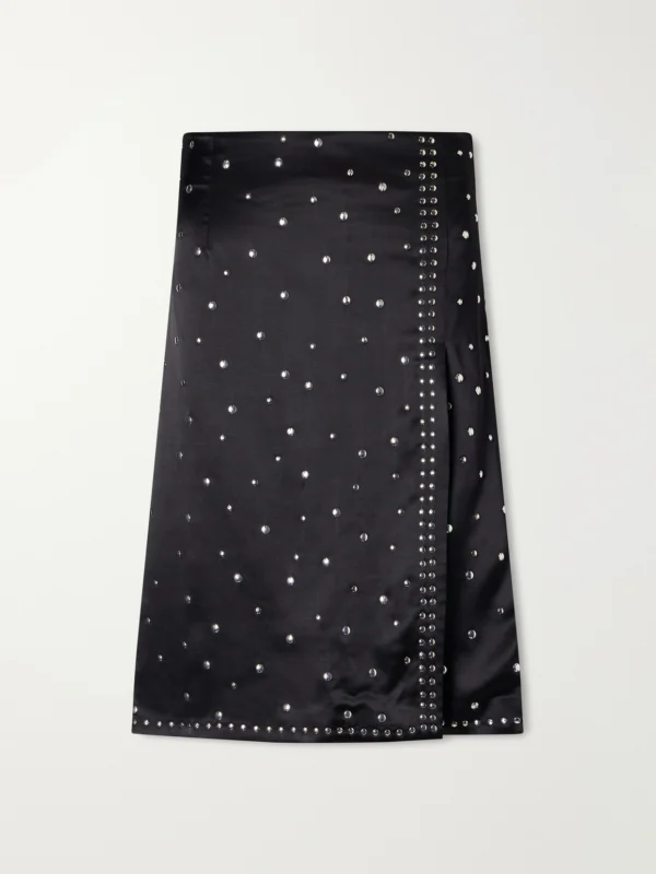 Wales Bonner Cosmic Embellished Satin Midi Skirt