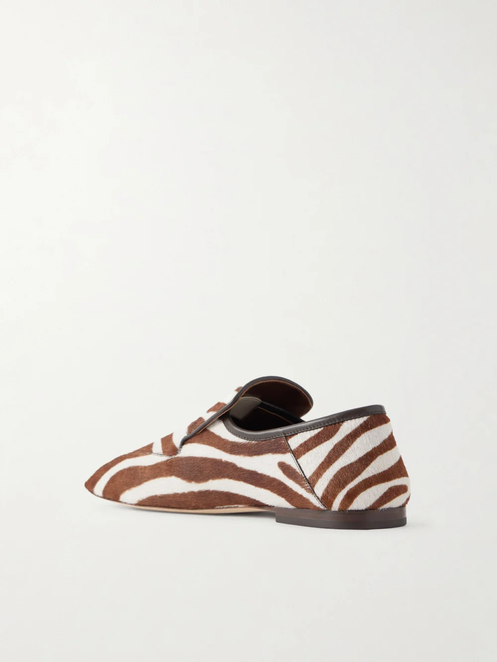 Back view of the Wales Bonner Dakar Zebra-print Calf Hair Loafers