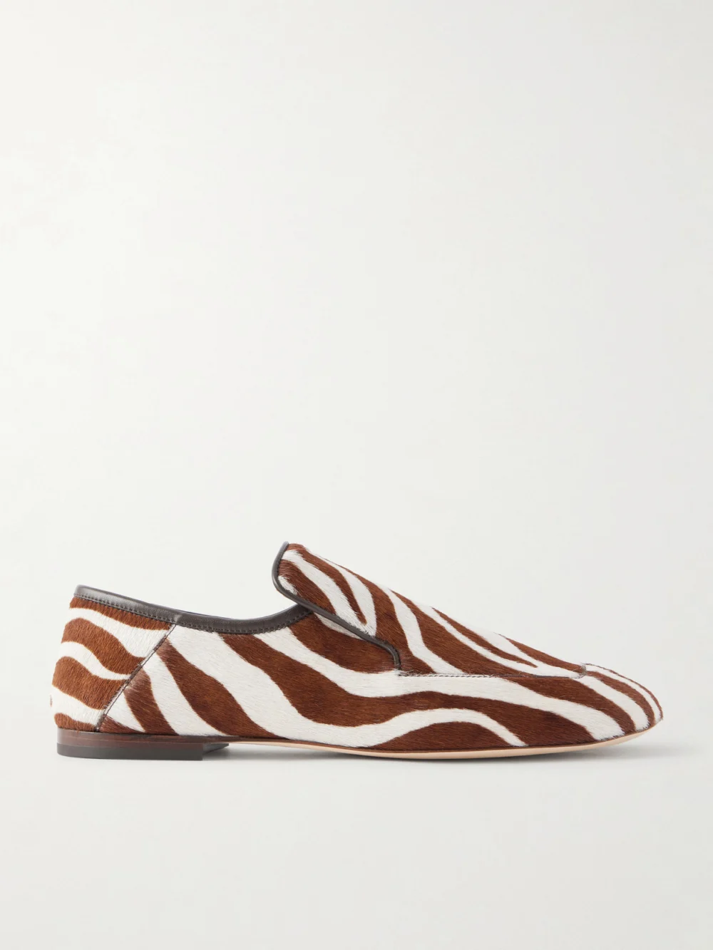 Wales Bonner Dakar Zebra-print Calf Hair Loafers in burgundy
