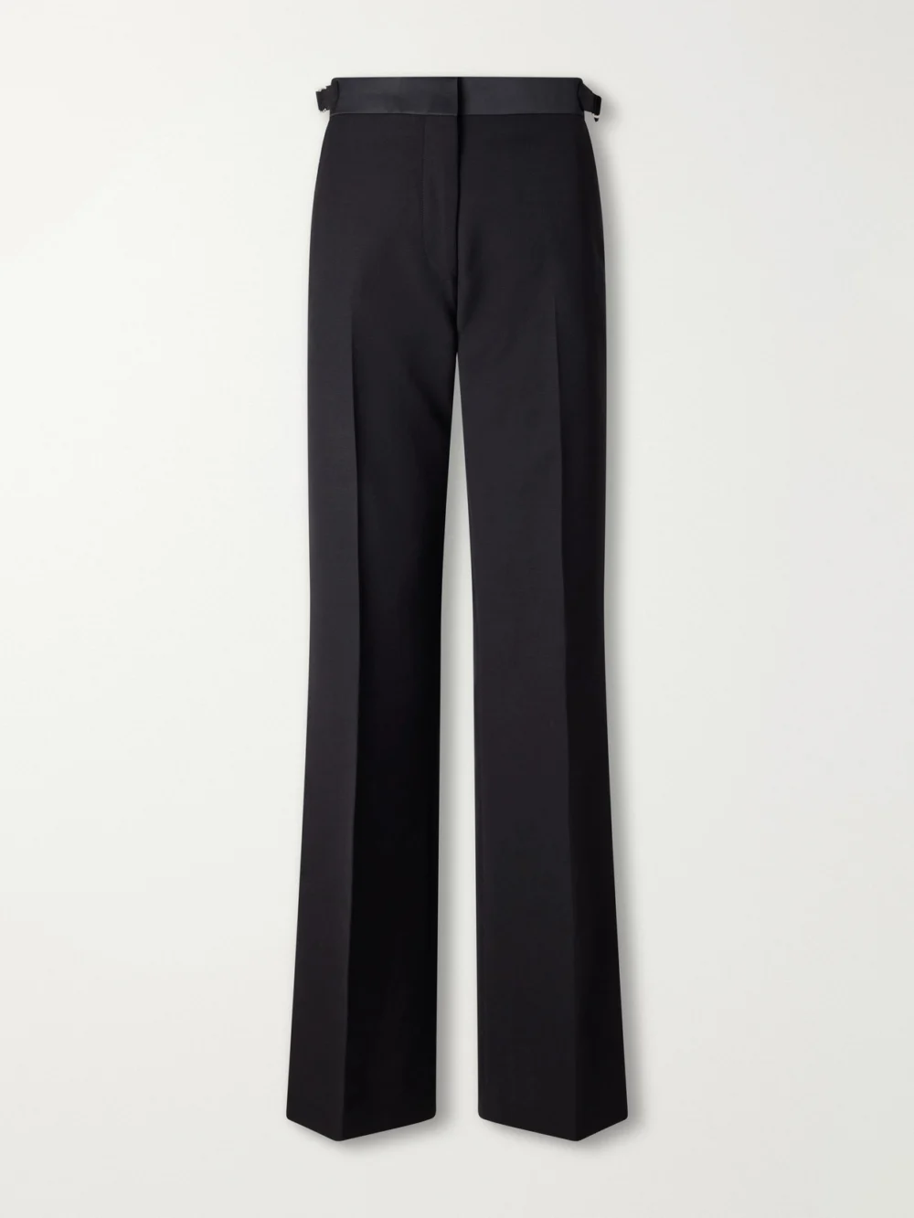 Wales Bonner Gallery Satin-trimmed Wool-twill Flared Pants in black