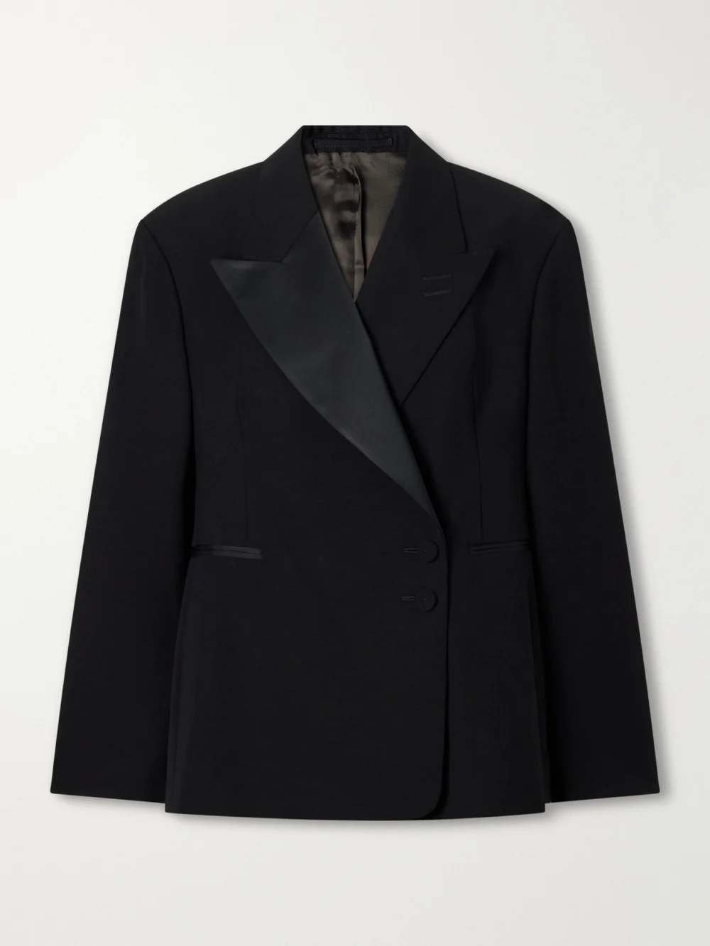 Wales Bonner Gallery Satin-trimmed Wool-twill Jacket in black