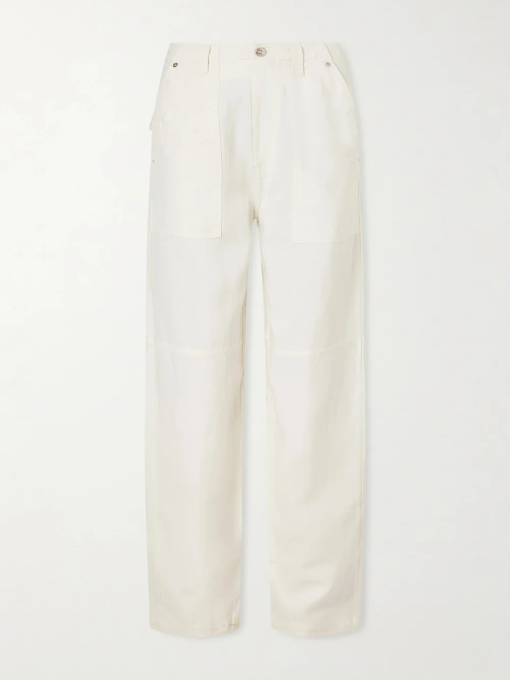 Wales Bonner Hymn Paneled Linen-blend Twill Wide-leg Pants in ivory