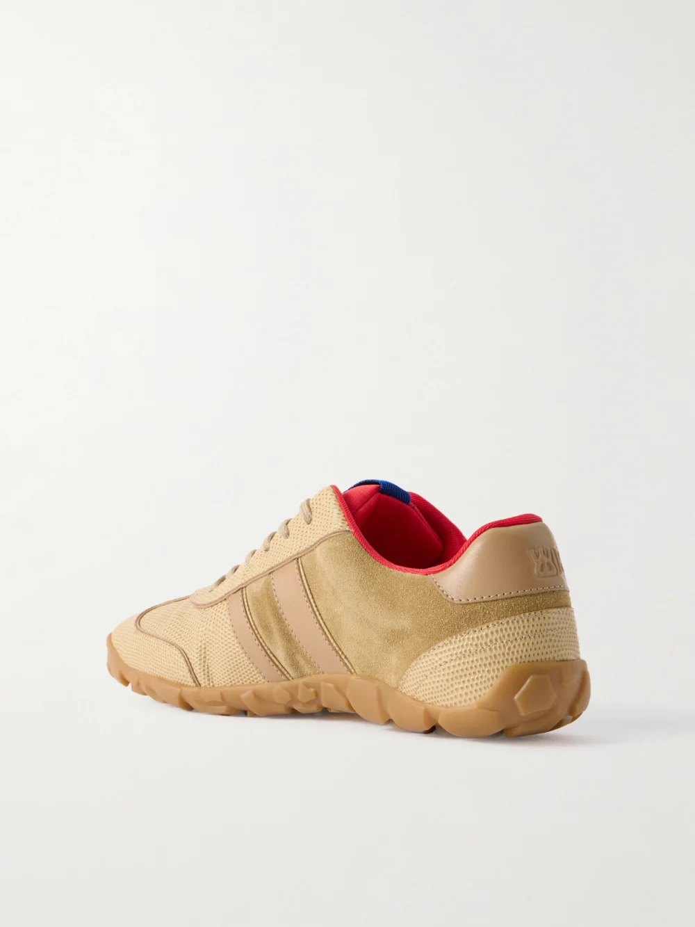 Back view of the Wales Bonner Lizard-effect Leather and Suede Sneakers