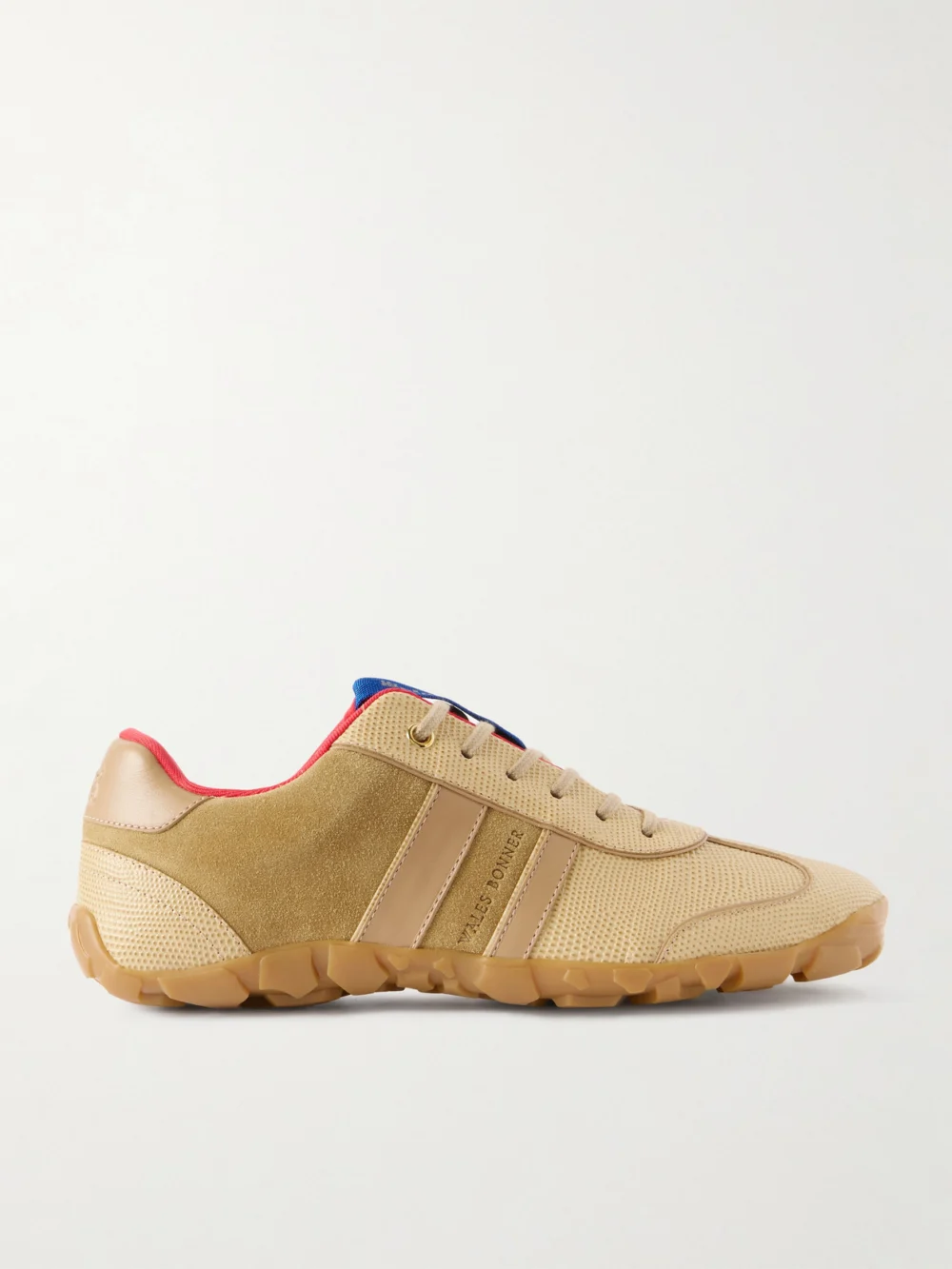 Wales Bonner Lizard-effect Leather and Suede Sneakers in beige