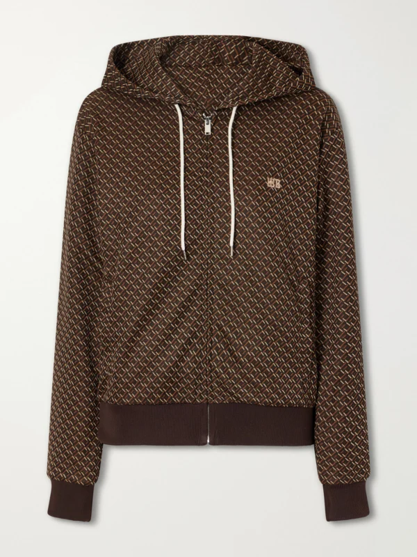 Wales Bonner Logo-embroidered Jacquard-knit Zip-up Hoodie