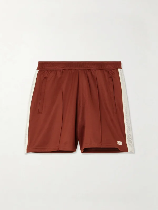 Wales Bonner Motion Embroidered Mesh-trimmed Jersey Shorts