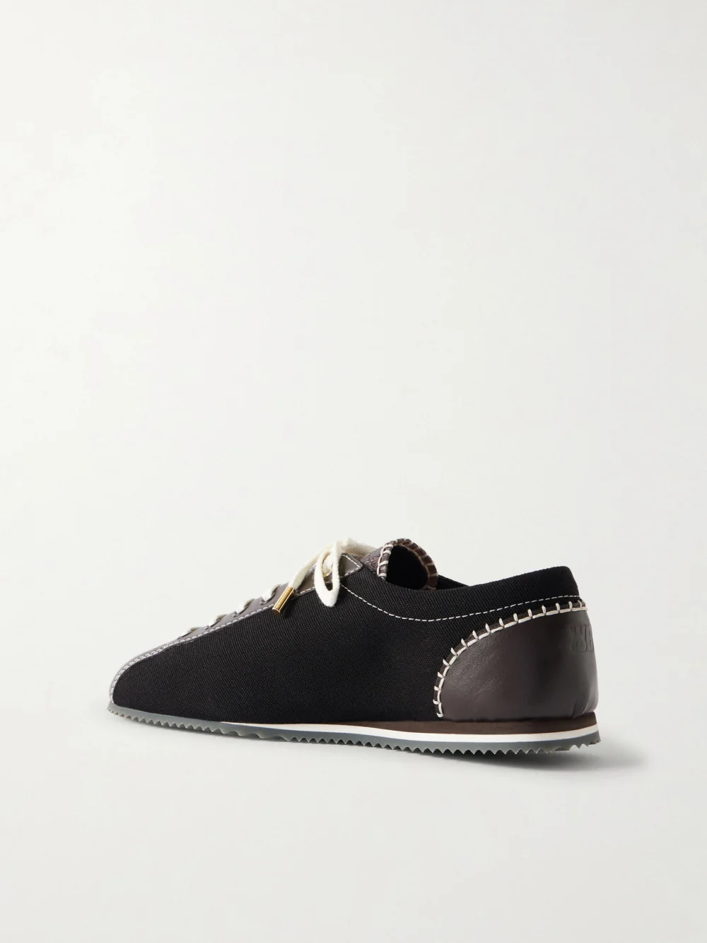 Back view of the Wales Bonner Paris Suede-trimmed Leather and Canvas Sneakers