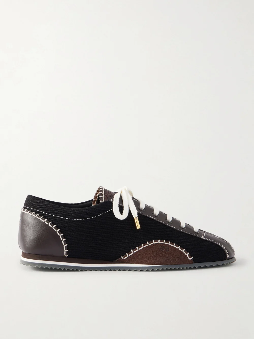 Wales Bonner Paris Suede-trimmed Leather and Canvas Sneakers in black