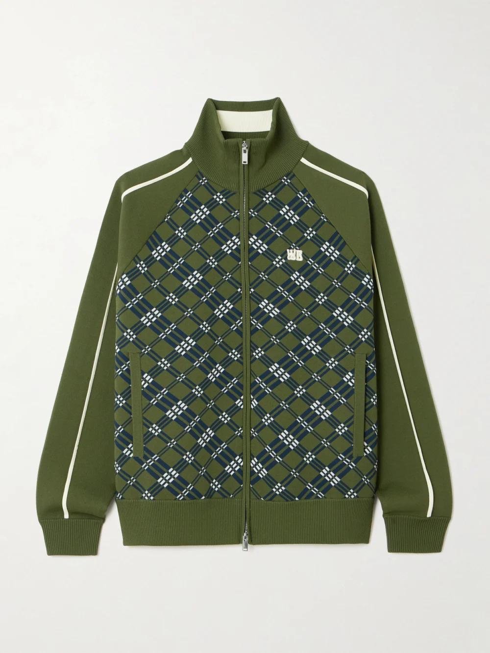 Wales Bonner Power Embroidered Stripes Jacquard-knit Track Jacket in green