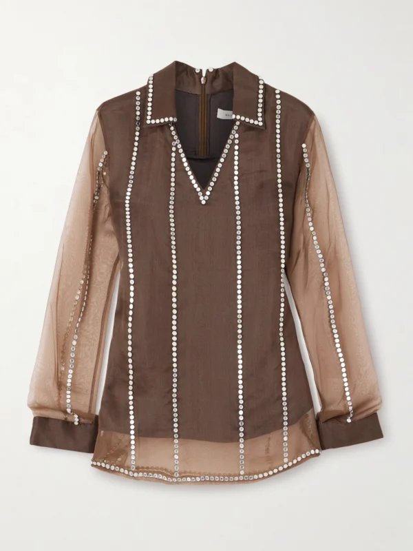 Wales Bonner Presence Studded Organza Blouse