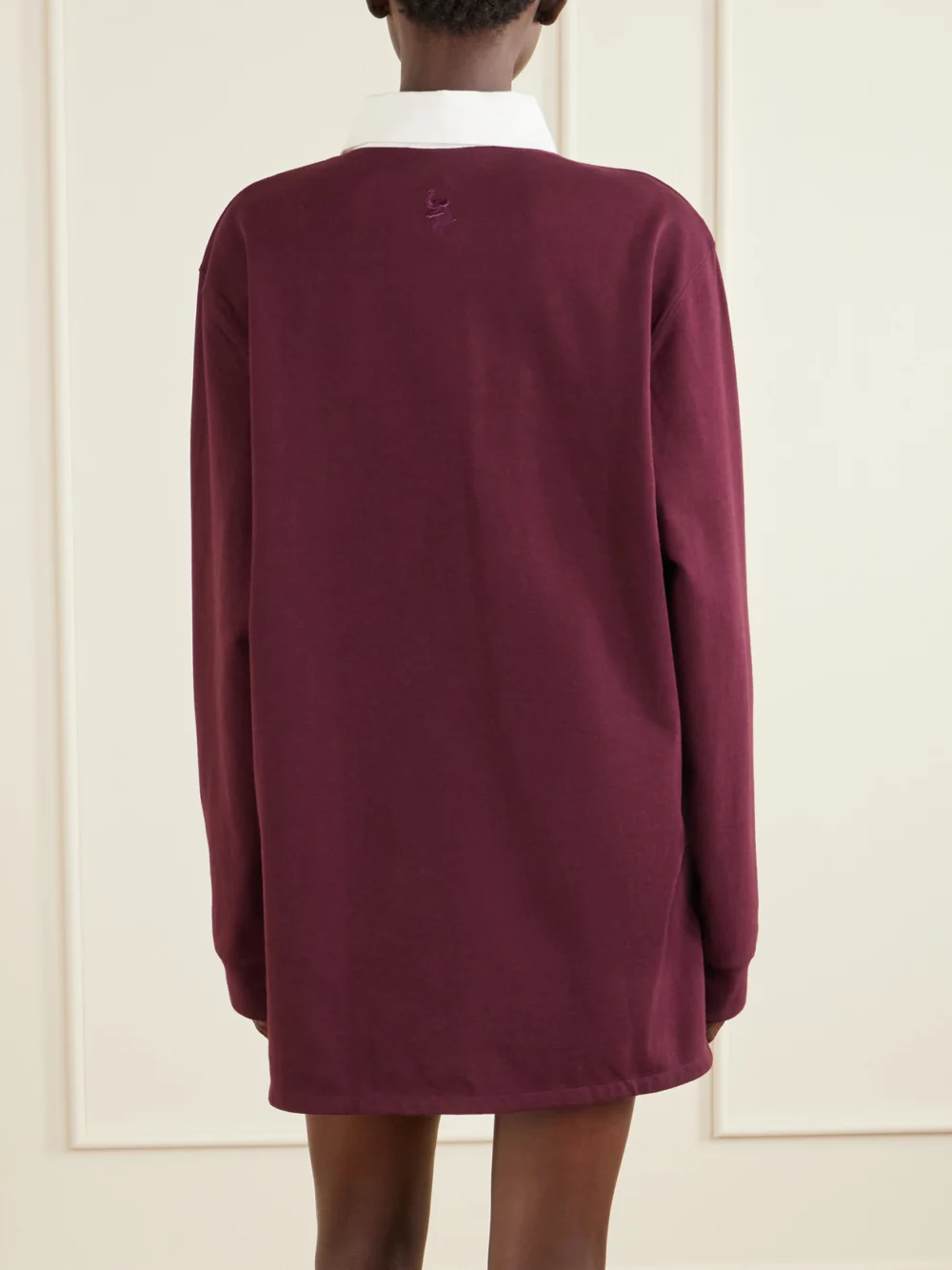 Back view of the Wales Bonner Prism Cotton-jersey Polo Shirt