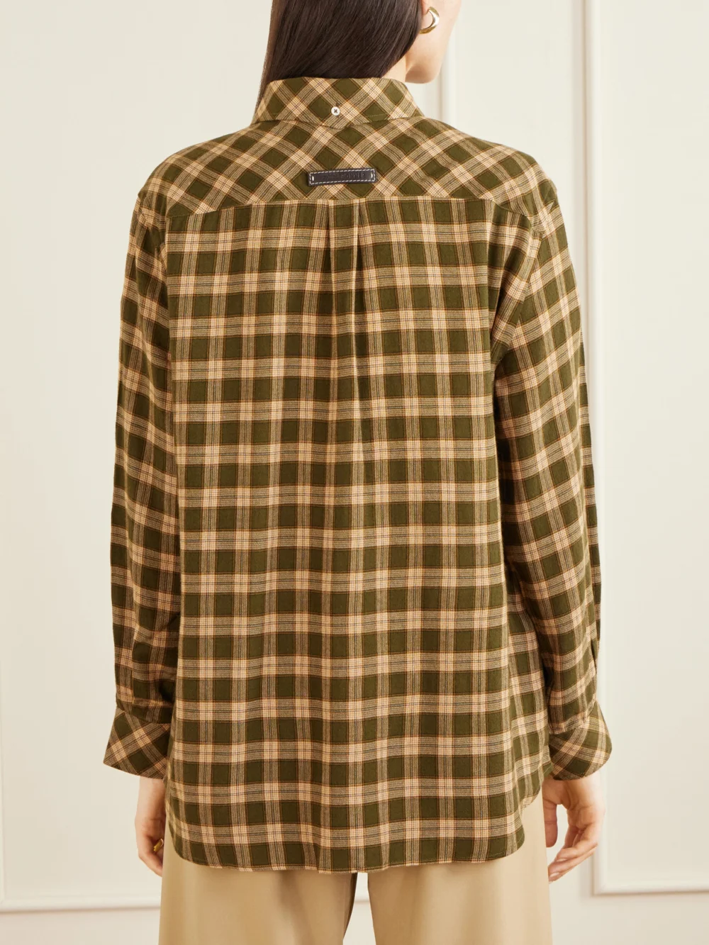 Back view of the Wales Bonner Ritual Checked Flannel Shirt