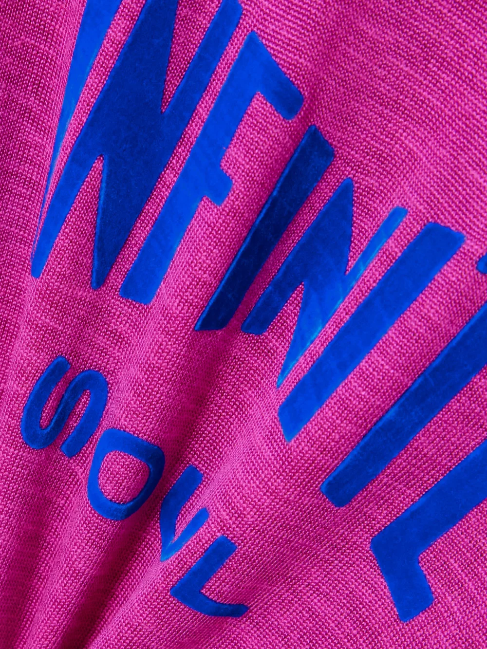 Close-up detail of the Wales Bonner Soul Flocked Cotton-blend T-shirt