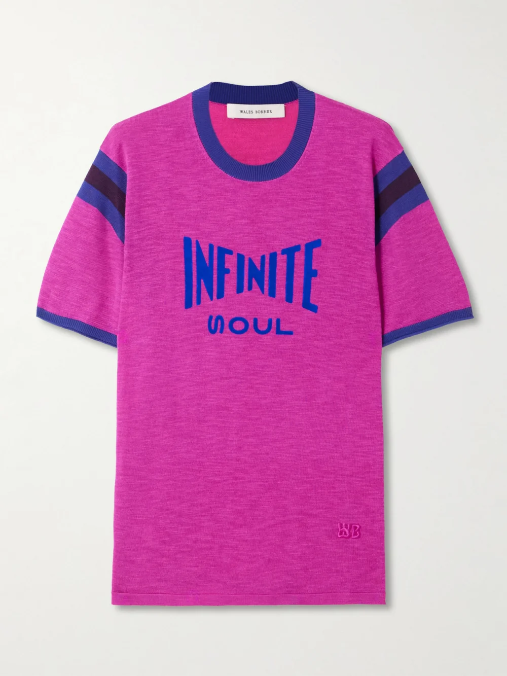 Wales Bonner Soul Flocked Cotton-blend T-shirt in pink