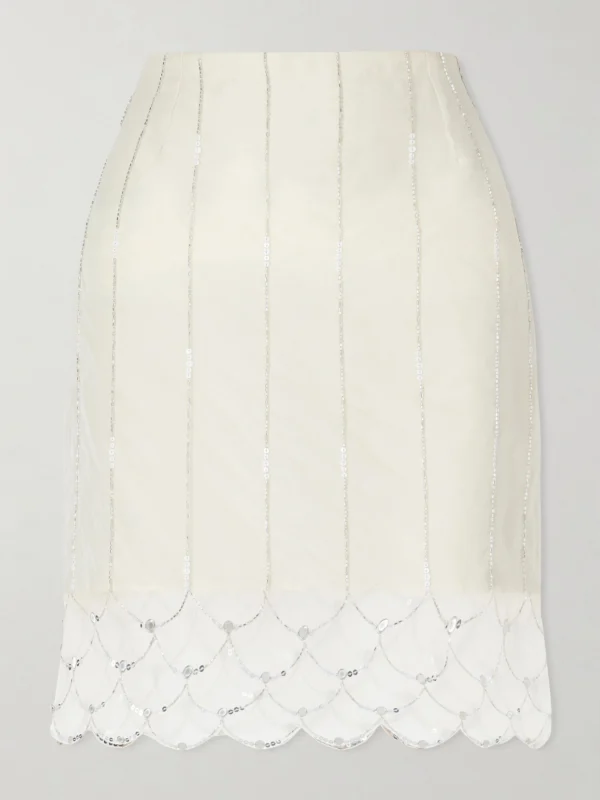 Wales Bonner Triumph Embellished Silk-organza Skirt