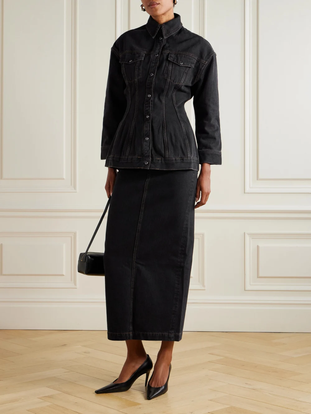 WARDROBE.NYC Contour Denim Jacket, worn by a model