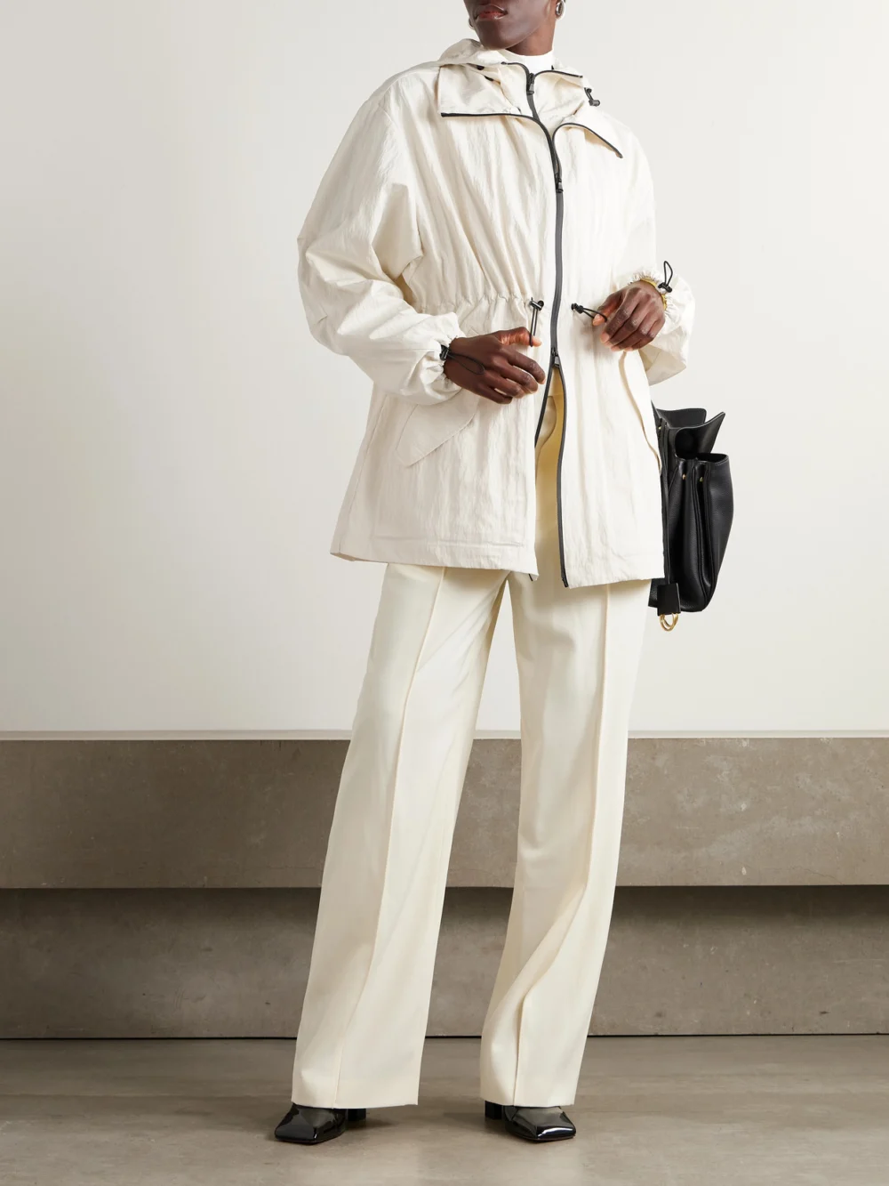 WARDROBE.NYC Crinkled-shell Jacket, worn by a model