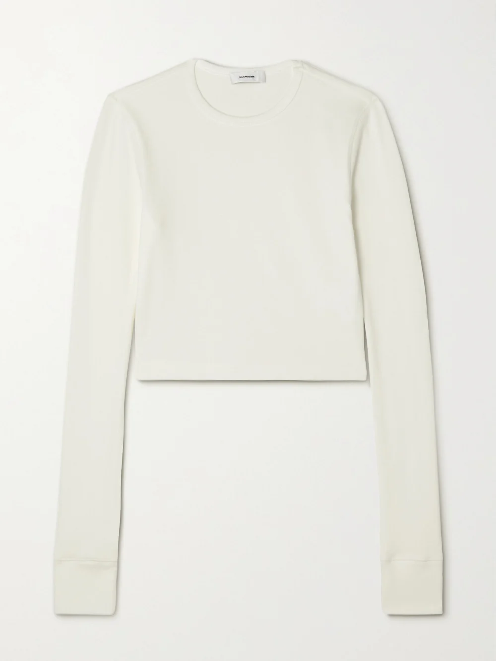 WARDROBE.NYC + Hailey Bieber Cropped Cotton-blend Top in off-white