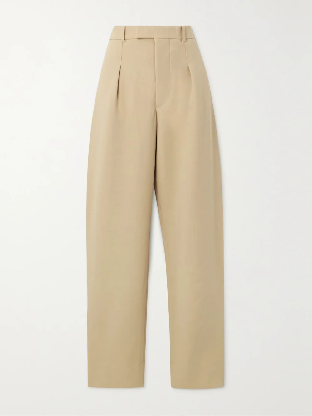 WARDROBE.NYC + Hailey Bieber Pleated Wool-crepe Wide-leg Pants in camel